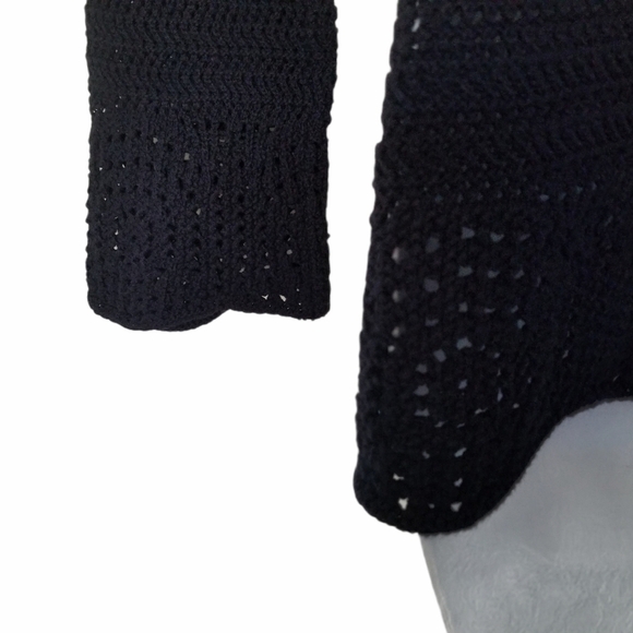 J Jill V-Neck Navy Blue XSmall Open Knit Sweater. - Picture 7 of 9